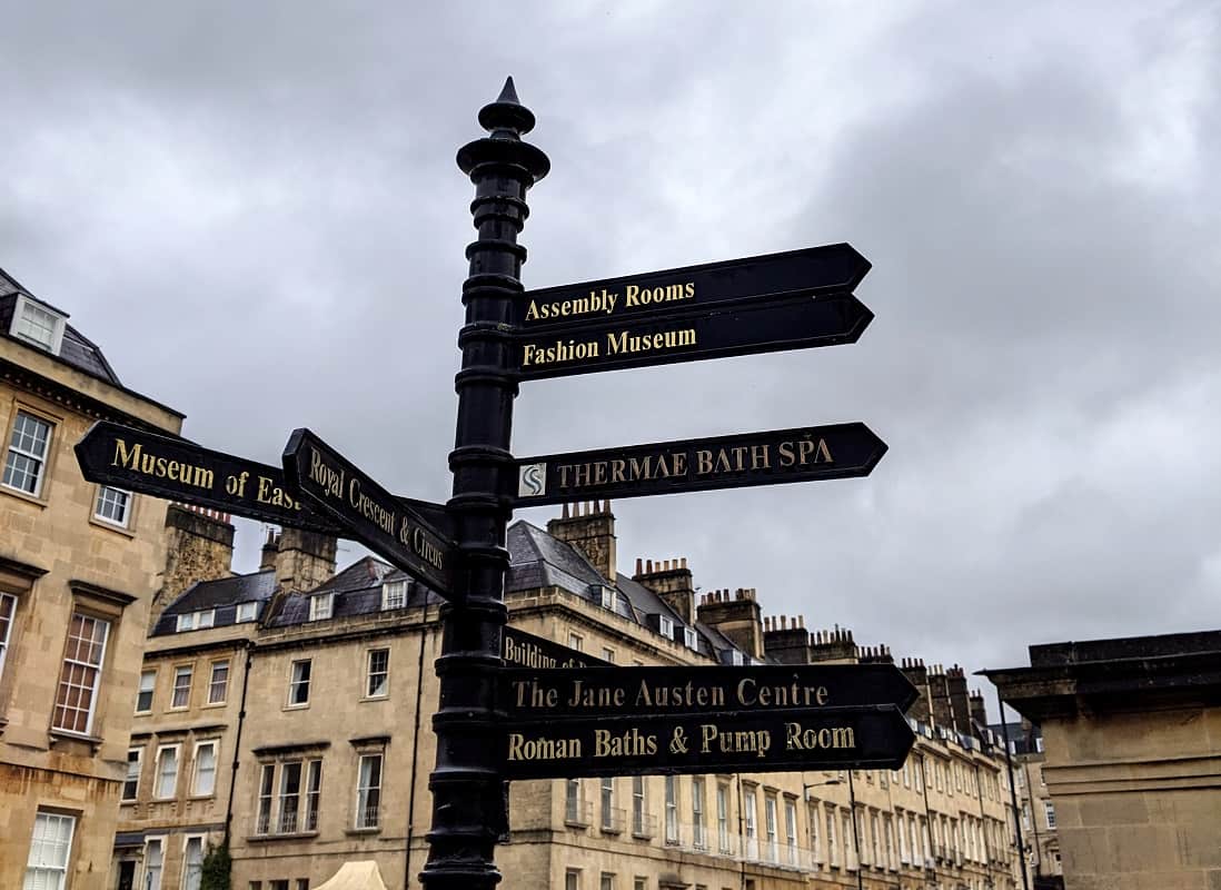 Signs in the city of Bath