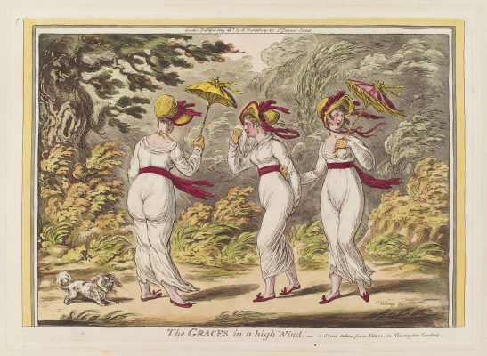 The_graces_in_a_high_wind_by_James_Gillray 1810